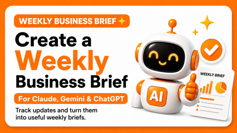 Weekly AI Business brief agent AI skill for claude and gemini spark, business owners, founders and creators